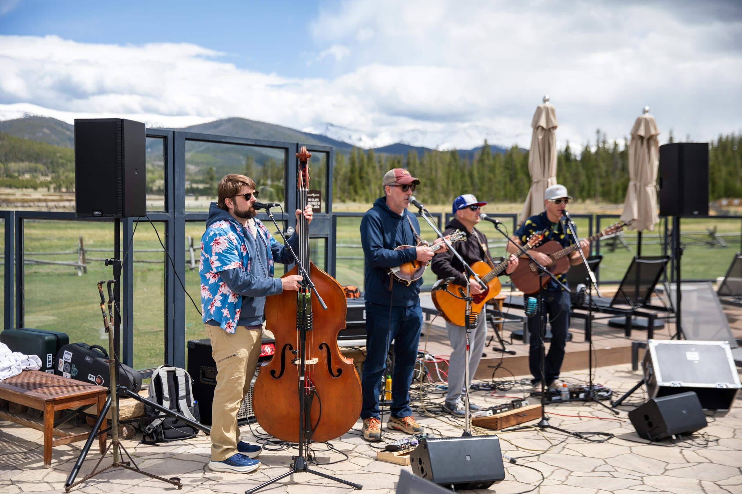 Band performing live music outdoors at Devil's Thumb Ranch Resort & Spa.