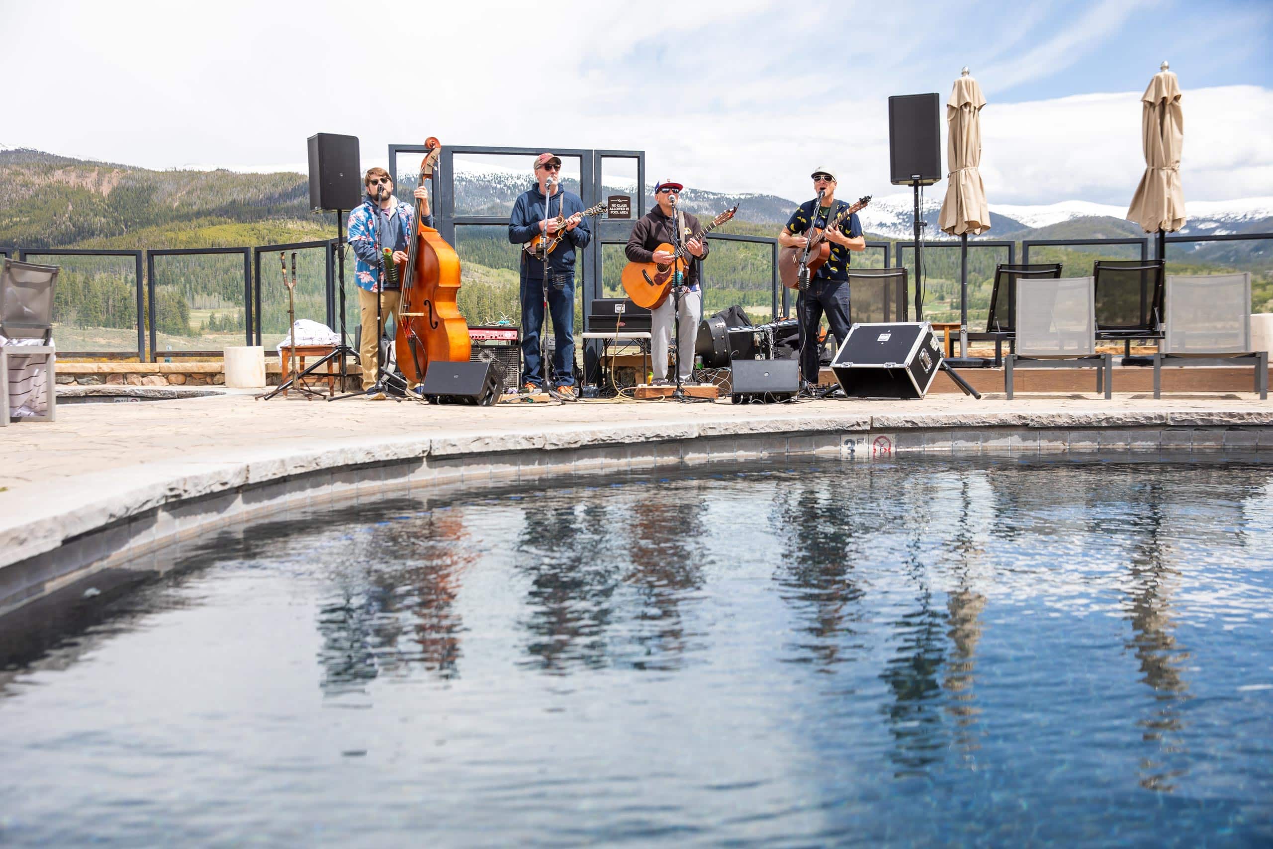 Band performing live music outdoors at Devil's Thumb Ranch Resort & Spa.