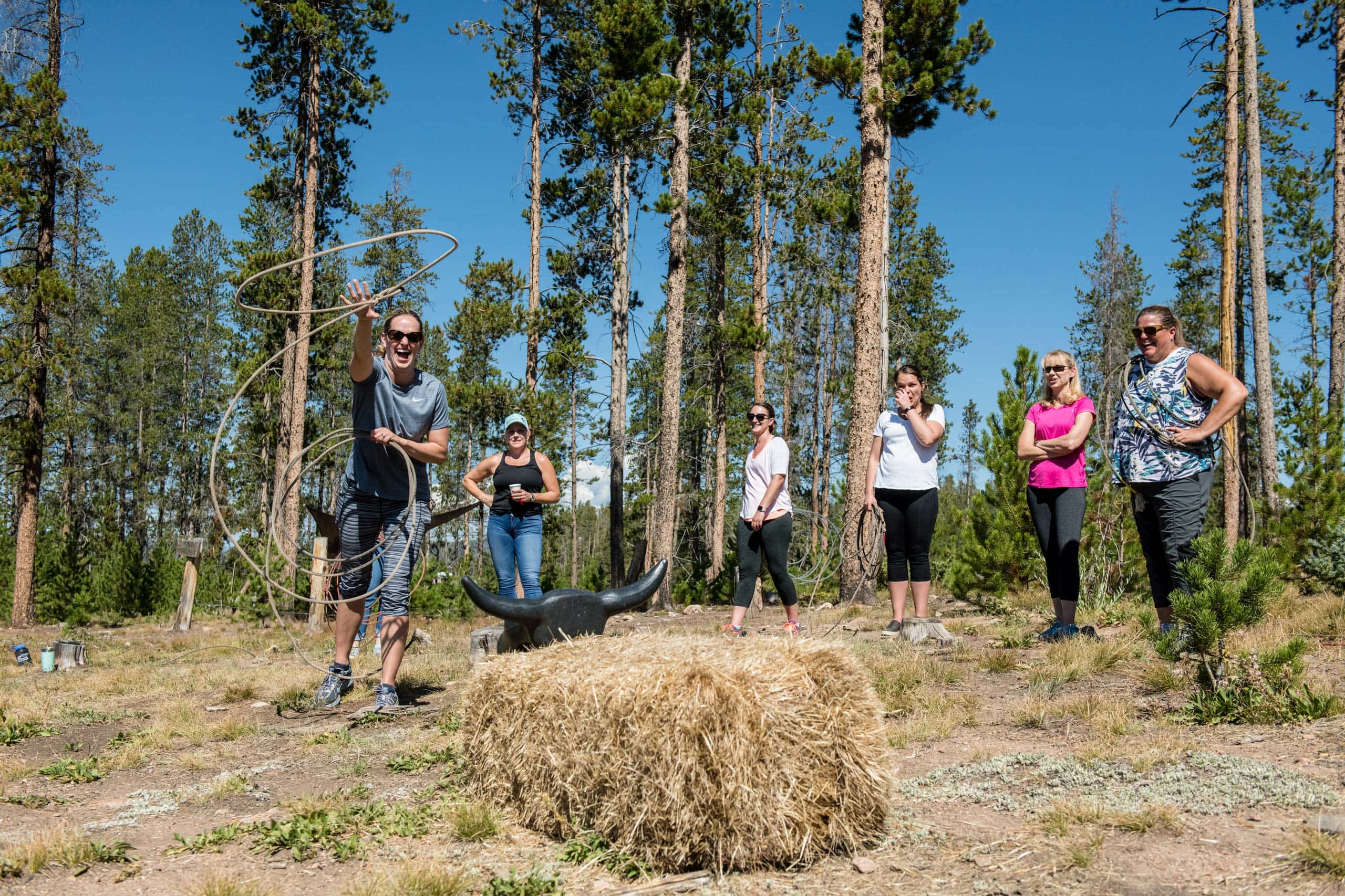 Group enjoying outdoor activities at Devil's Thumb Ranch Resort & Spa.