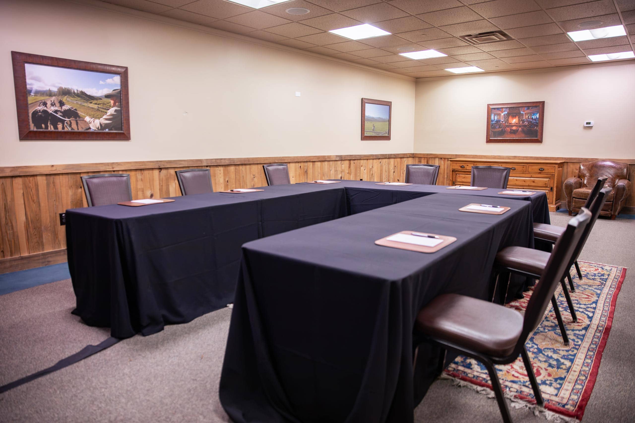 Conference room at Devil's Thumb Ranch Resort & Spa with tables and chairs.